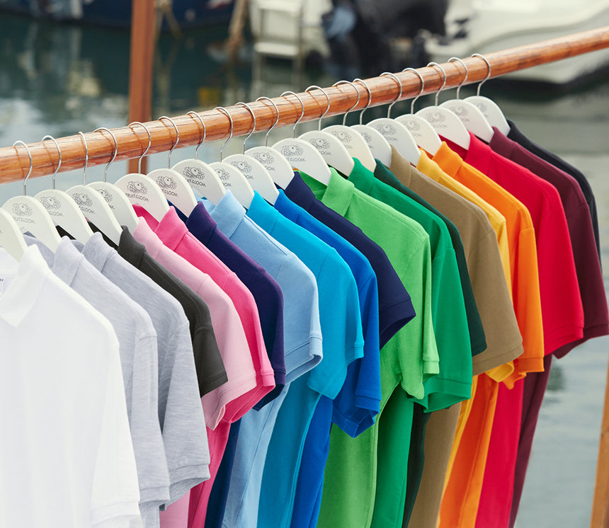 Premium polo T-shirt for branding in different colors (Fruit of the Loom)