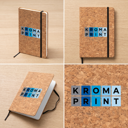 Natural Cork Notebook A5 for DTF personalization (80 white sheets)